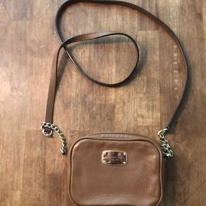Pretty little dark tan Michael kors leather bag